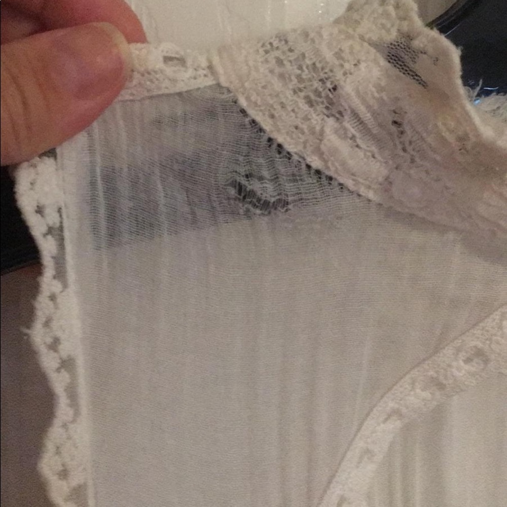 🌸 Free people white lace tank tunic Boho - Picture 8 of 10